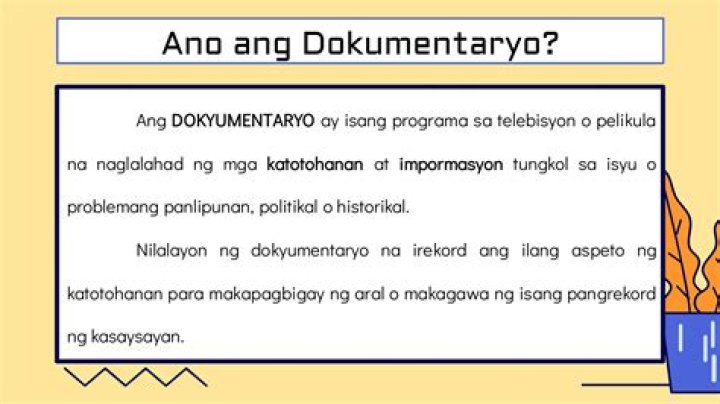 Ano Ang Kahulugan Ng Dokumentaryo Sa Tagalog