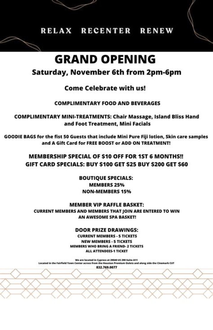 Spavia Day Spa Grand Opening at Clark Commons July 31 TAPinto