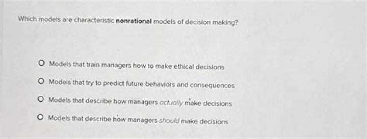 Which Models Are Characteristic Nonrational Models Of Decision Making
